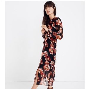 Madewell Shirred Midi Dress in French Rose